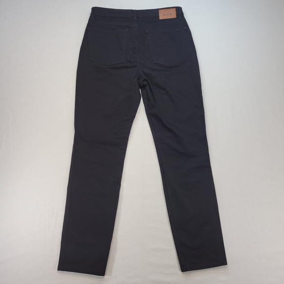 Sezane Denim Jeans Womens US 8 Black Straight Leg High Rise Button Fly Denim - Picture 3 of 11